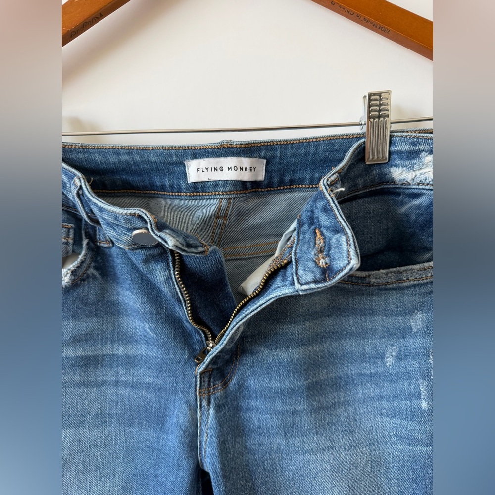 Congenial - Mid Rise Crop Slim Straight Jeans - Picture 5 of 8
